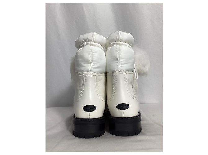Botas de tobillo de cuero blanco con ribete de piel de Jimmy Choo Crudo - vista 11