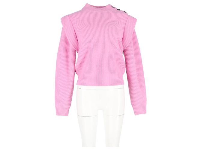 Isabel Marant Pull en Tricot Peggy en Laine Rose - vue 4