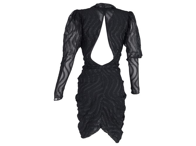 Vestido de estampado metálico Atoa Isabel Marant en algodón negro - vista 3