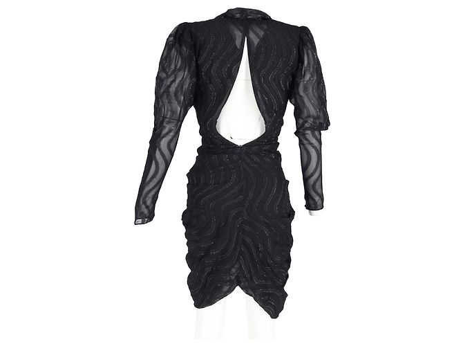 Vestido de estampado metálico Atoa Isabel Marant en algodón negro - vista 6