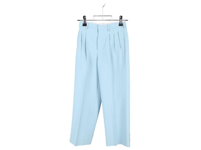AMI Paris Faltenhose aus hellblauer Wolle - Ansicht 4