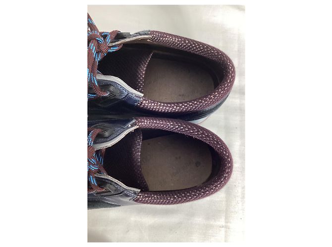 Sneakers Lanvin Runners DS in suede blu e pelle - vista 14