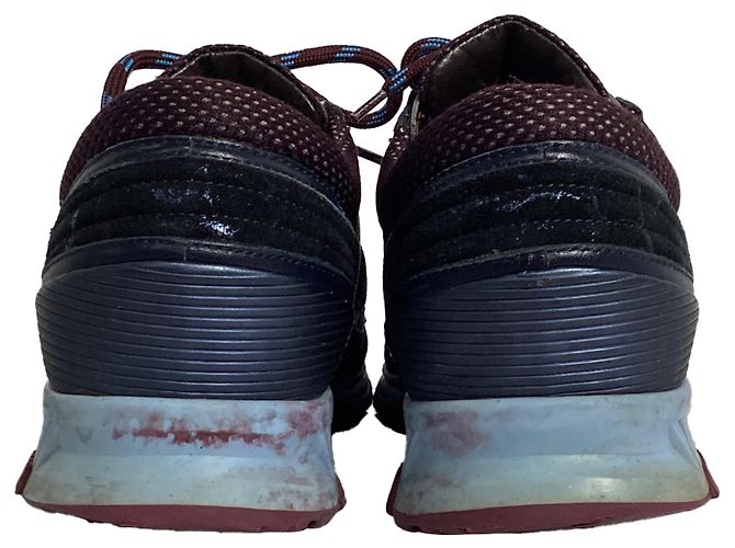 Sneakers Lanvin Runners DS in suede blu e pelle - vista 3