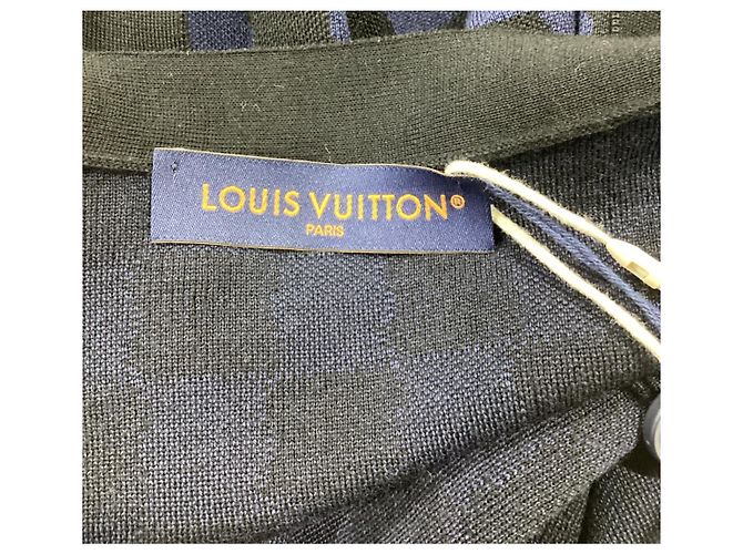 Twist Louis Vuitton Karokardigan aus marineblauer Wolle - Ansicht 11