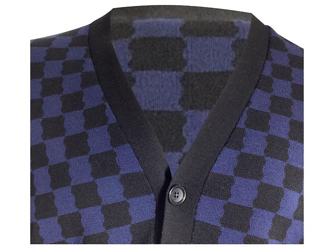 Twist Louis Vuitton Karokardigan aus marineblauer Wolle - Ansicht 2