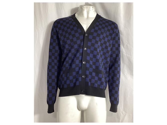 Twist Louis Vuitton Karokardigan aus marineblauer Wolle - Ansicht 7