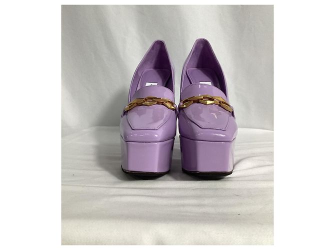 Jimmy Choo Diamond Tilda Décolleté Platform in Pelle Viola Porpora - vista 11