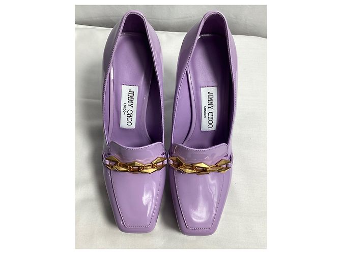 Jimmy Choo Diamond Tilda Décolleté Platform in Pelle Viola Porpora - vista 13