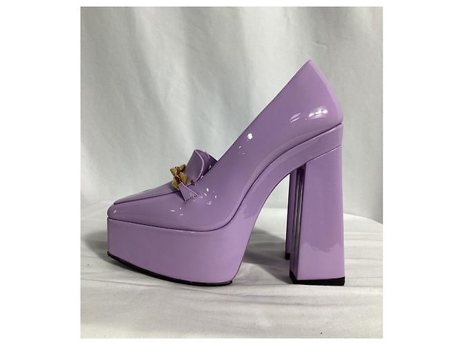 Jimmy Choo Diamond Tilda Décolleté Platform in Pelle Viola Porpora - vista 14