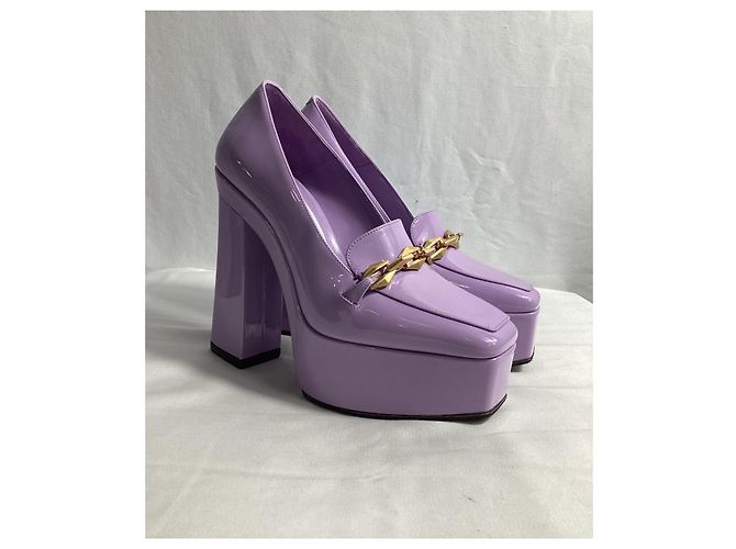 Jimmy Choo Diamond Tilda Décolleté Platform in Pelle Viola Porpora - vista 16