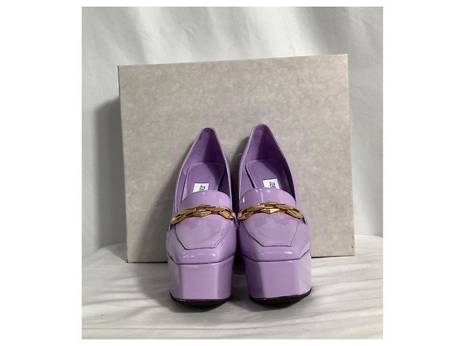 Jimmy Choo Diamond Tilda Décolleté Platform in Pelle Viola Porpora - vista 18