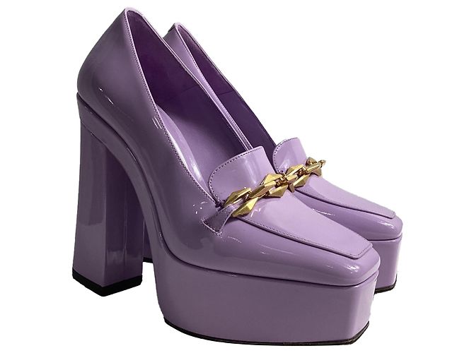 Jimmy Choo Diamond Tilda Décolleté Platform in Pelle Viola Porpora - vista 7