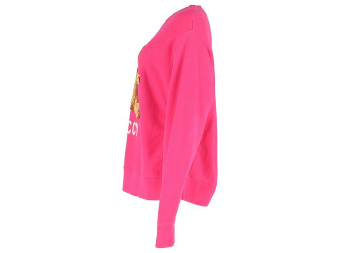 Gucci bestickter Teddy-Bär-Pullover aus rosa Baumwolle Pink - Ansicht 2