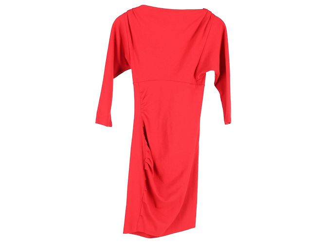 Abito sheath a V Diane von Furstenberg in viscosa rossa - vista 2