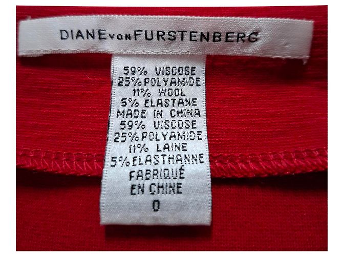 Abito sheath a V Diane von Furstenberg in viscosa rossa - vista 3