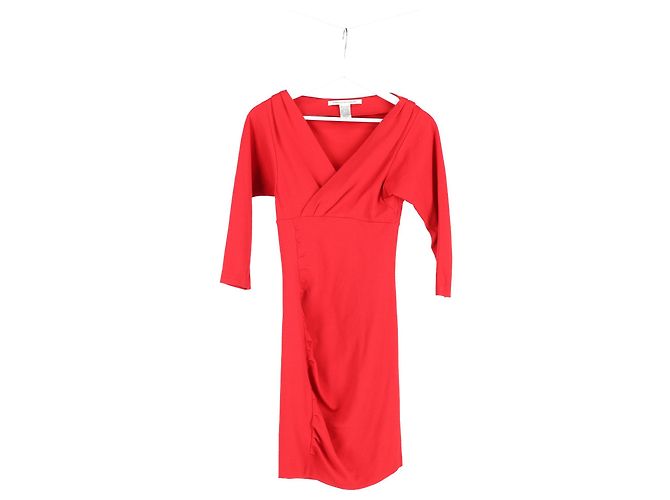 Abito sheath a V Diane von Furstenberg in viscosa rossa - vista 4