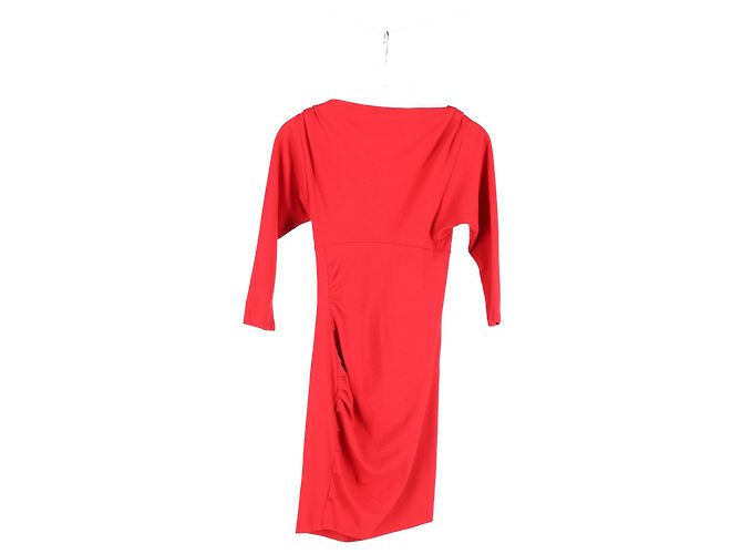 Abito sheath a V Diane von Furstenberg in viscosa rossa - vista 5