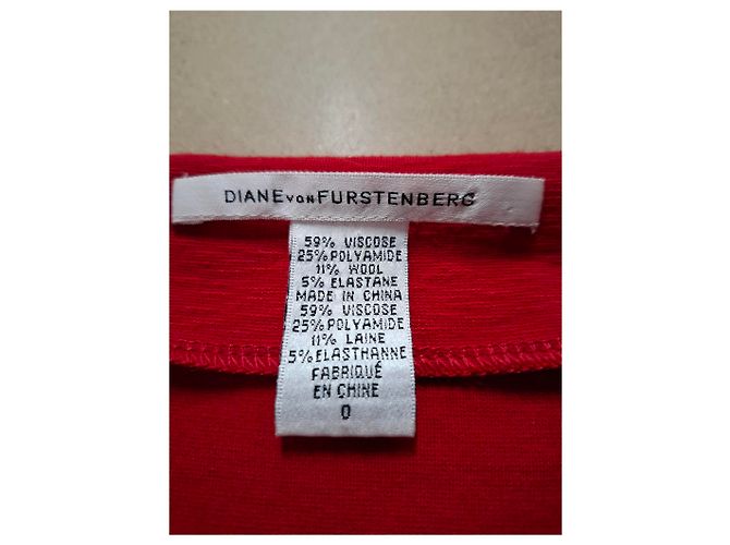 Abito sheath a V Diane von Furstenberg in viscosa rossa - vista 6