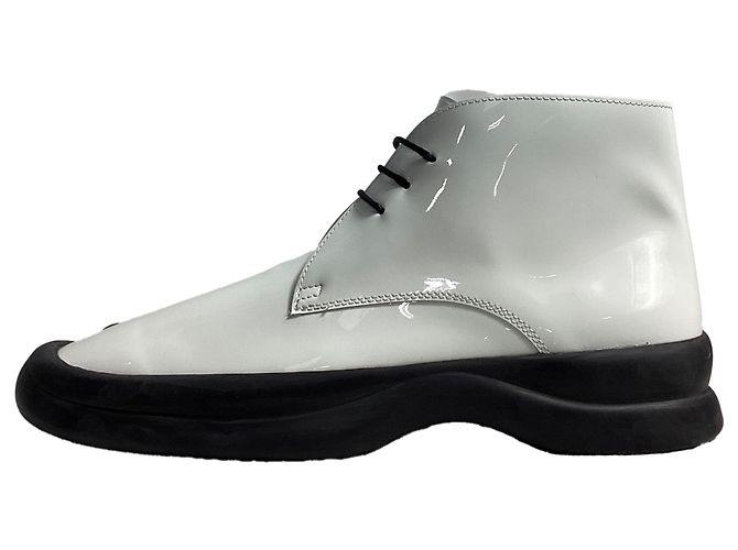 The row As botas de tornozelo com cadarço Row Town em couro sintético branco Cru - vista 3
