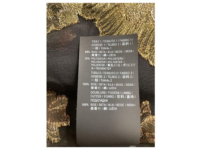 Blusa de seda preta com gola alta adornada com flores Saint Laurent - vista 13