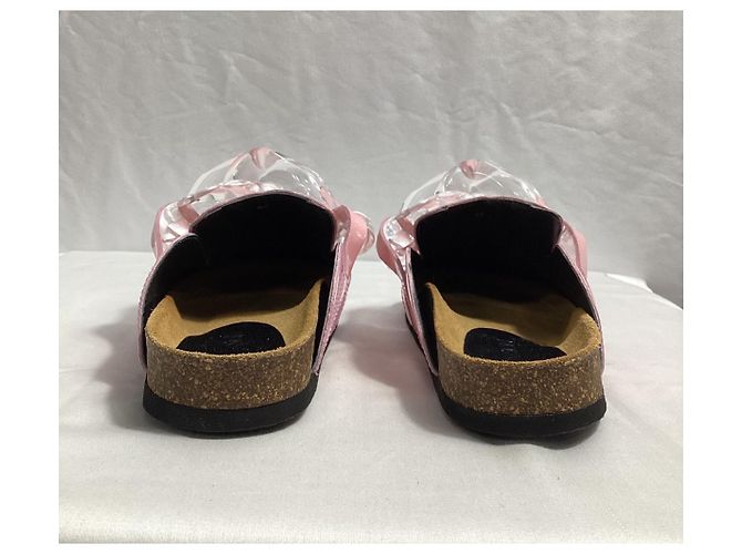 Mule con catena Jw Anderson in pelle verniciata rosa - vista 10