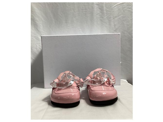 Mule con catena Jw Anderson in pelle verniciata rosa - vista 14