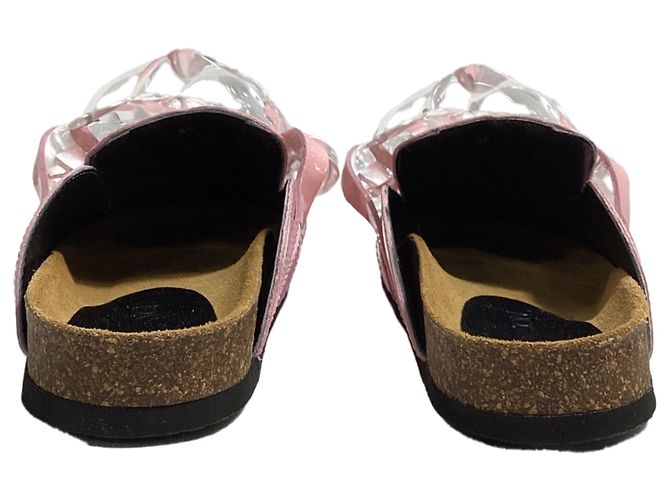 Mule con catena Jw Anderson in pelle verniciata rosa - vista 3