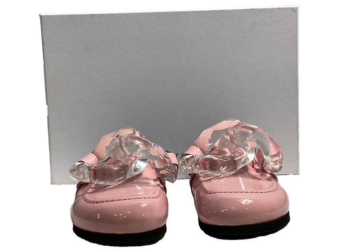 Mule con catena Jw Anderson in pelle verniciata rosa - vista 7