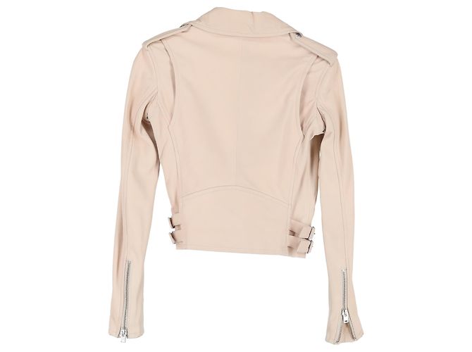 Iro Newhan Zipped Bikerjacke aus rosa Leder Pink - Ansicht 2