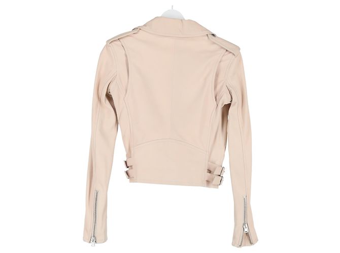 Iro Newhan Zipped Bikerjacke aus rosa Leder Pink - Ansicht 5
