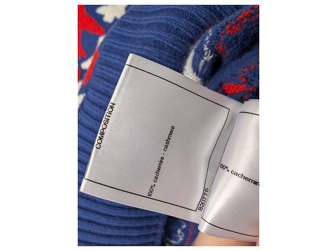 Chanel RAR 2016 Frühling Blau/Rot Flugzeugmuster Kaschmir Strickoberteil Mehrfarben - Ansicht 10