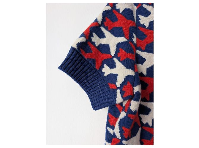 Chanel RAR 2016 Frühling Blau/Rot Flugzeugmuster Kaschmir Strickoberteil Mehrfarben - Ansicht 9