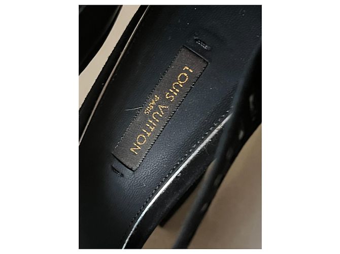 Décolleté Louis Vuitton in pelle nera con pietre Nero - vista 14
