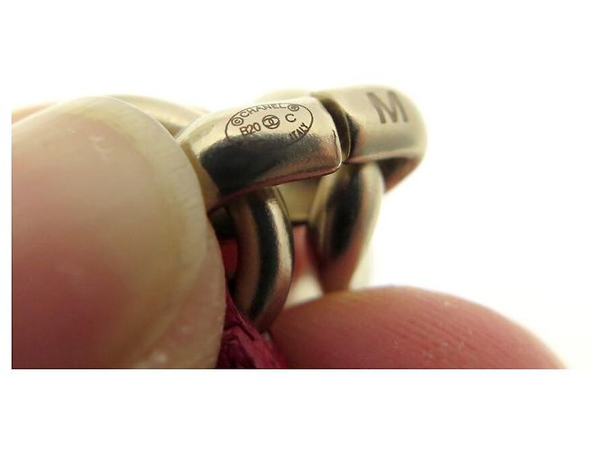 NEUER CHANEL KNOTGÜRTEL GRÖSSE 75-95 CM GOLDENE KETTE LEDER Pink - Ansicht 6