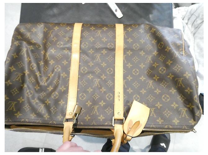Abbesses Borsa da viaggio Louis Vuitton Keepall 55 Monogram Marrone - vista 11