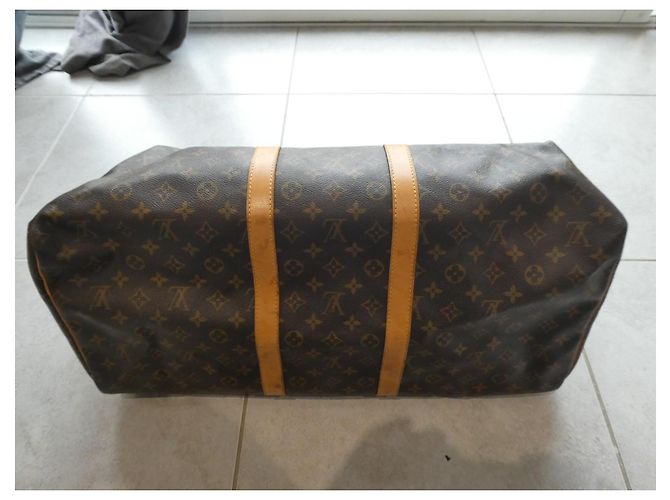 Abbesses Borsa da viaggio Louis Vuitton Keepall 55 Monogram Marrone - vista 7