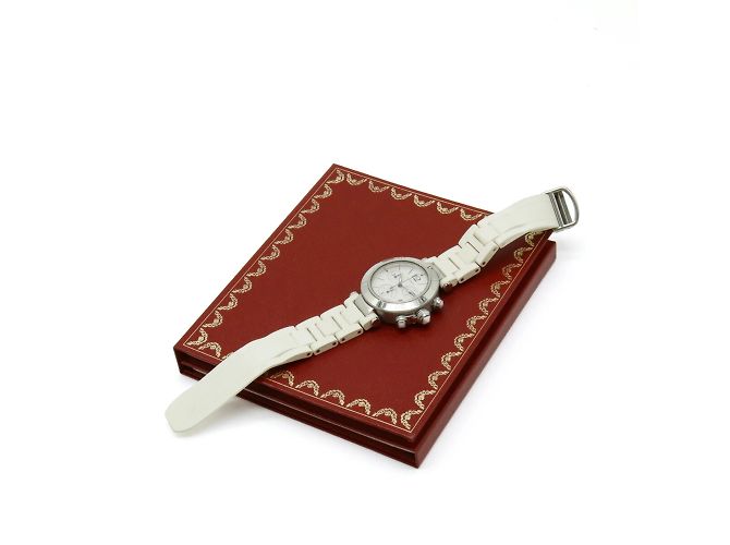 Reloj de pulsera automático Cartier Pasha con esfera plateada - vista 10