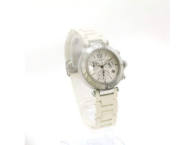 Reloj de pulsera automático Cartier Pasha con esfera plateada - vista 4