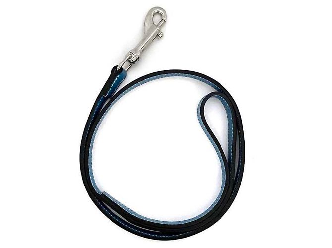 Hermès Guinzaglio per cane in pelle blu Jean Hermes Argento - vista 2