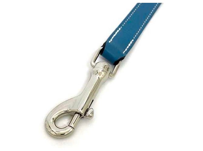 Hermès Guinzaglio per cane in pelle blu Jean Hermes Argento - vista 5