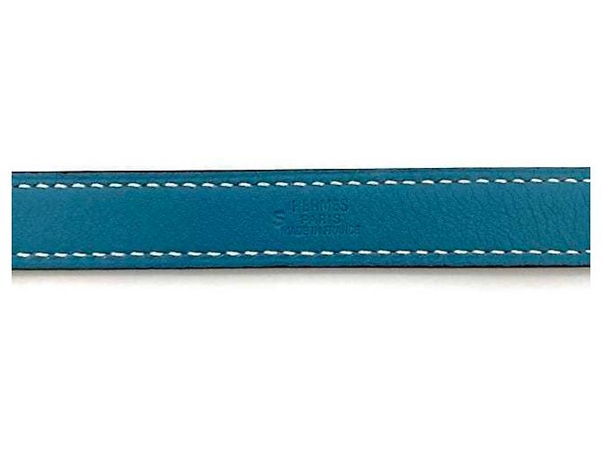 Hermès Guinzaglio per cane in pelle blu Jean Hermes Argento - vista 7