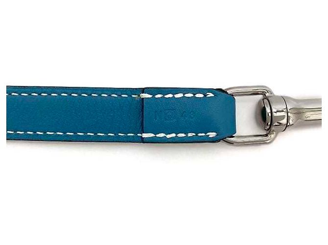 Hermès Guinzaglio per cane in pelle blu Jean Hermes Argento - vista 8