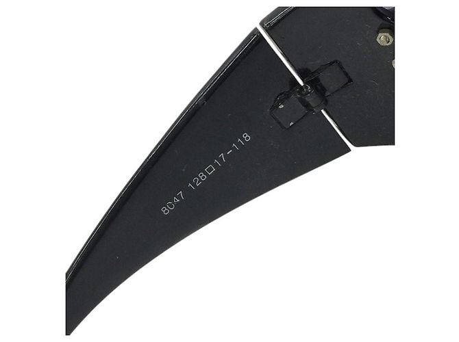 Occhiali da sole Chanel logo CC argentato con tonalità nera e viola 8047 Nero Argento Porpora - vista 5