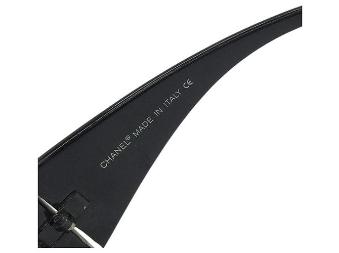 Occhiali da sole Chanel logo CC argentato con tonalità nera e viola 8047 Nero Argento Porpora - vista 6