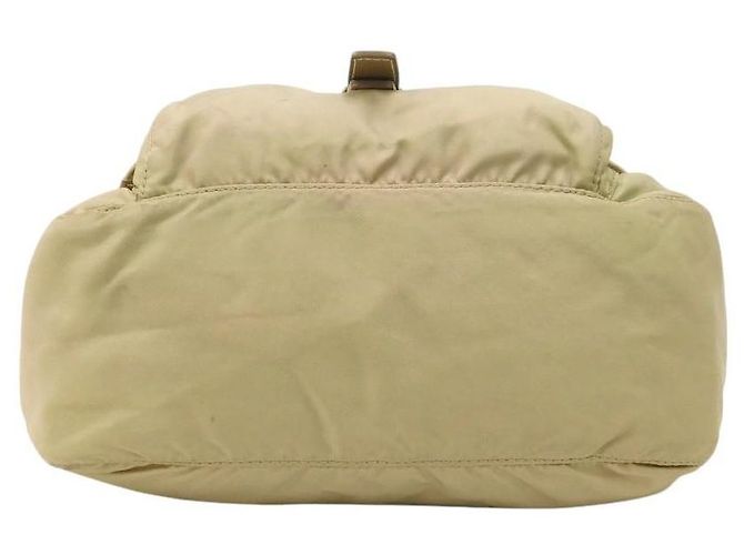 Borsa a tracolla in nylon beige con logo Prada - vista 5