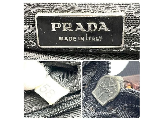 Borsa a tracolla incrociata Prada Bordeaux Marrone Rosso con logo - vista 9