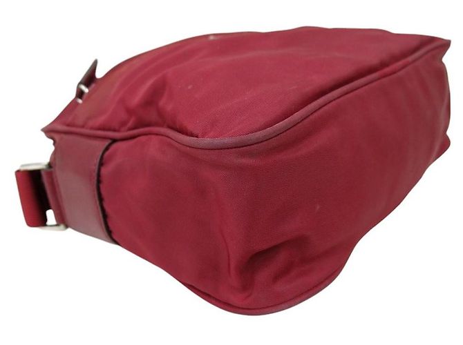 Borsa a tracolla incrociata logo Prada rosso scuro Bordò - vista 6