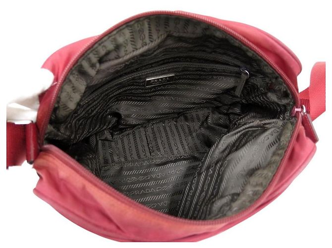 Borsa a tracolla incrociata logo Prada rosso scuro Bordò - vista 9