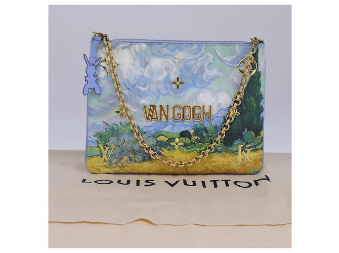 LOUIS VUITTON Masters Collection Pochette Pla Van Gogh Pouch M64620 Auth 108116S Blu - vista 12