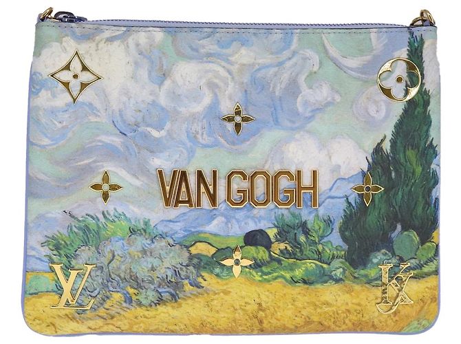LOUIS VUITTON Masters Collection Pochette Pla Van Gogh Pouch M64620 Auth 108116S Blu - vista 13